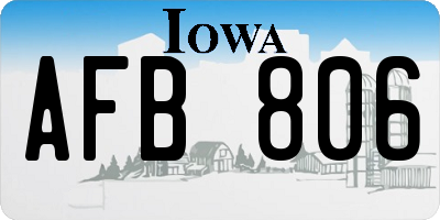 IA license plate AFB806