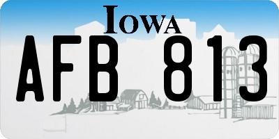 IA license plate AFB813