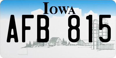 IA license plate AFB815