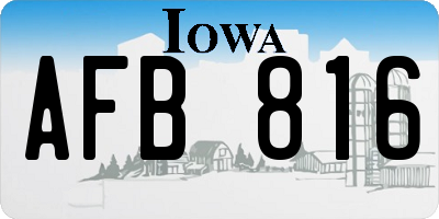 IA license plate AFB816