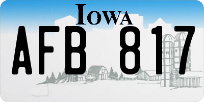 IA license plate AFB817