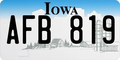 IA license plate AFB819