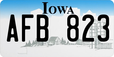IA license plate AFB823