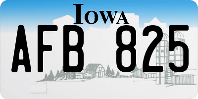 IA license plate AFB825