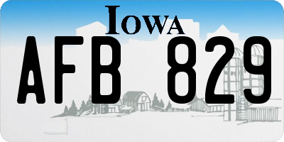 IA license plate AFB829