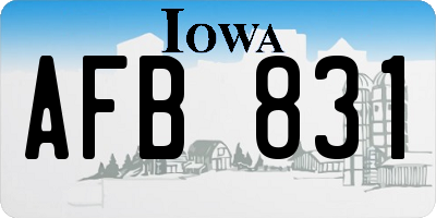 IA license plate AFB831