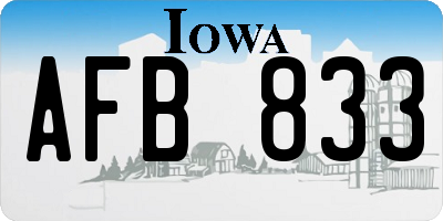 IA license plate AFB833