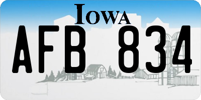 IA license plate AFB834