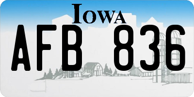 IA license plate AFB836