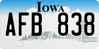 IA license plate AFB838