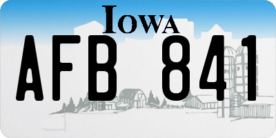 IA license plate AFB841