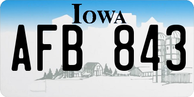 IA license plate AFB843