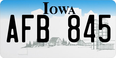 IA license plate AFB845