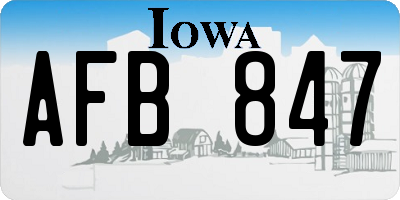 IA license plate AFB847
