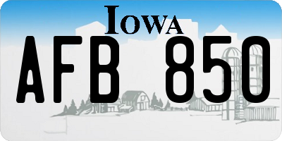 IA license plate AFB850