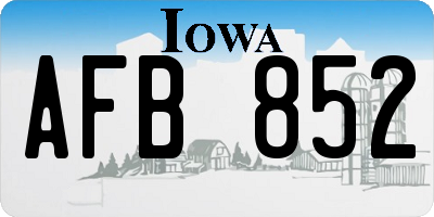IA license plate AFB852