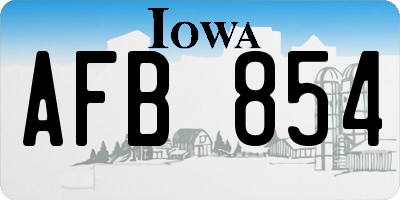 IA license plate AFB854