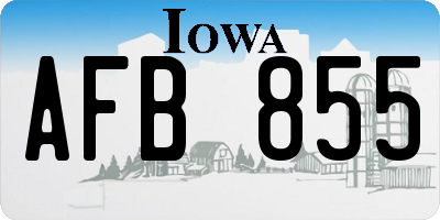 IA license plate AFB855