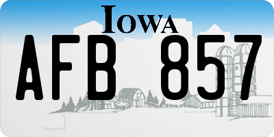 IA license plate AFB857