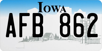 IA license plate AFB862