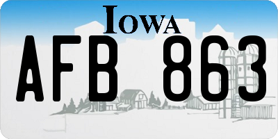 IA license plate AFB863