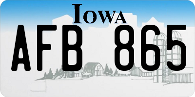 IA license plate AFB865