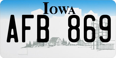 IA license plate AFB869
