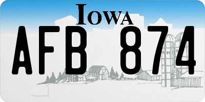 IA license plate AFB874