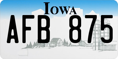 IA license plate AFB875