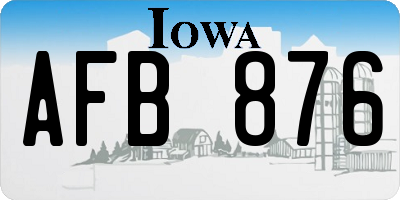 IA license plate AFB876