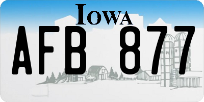 IA license plate AFB877