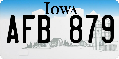 IA license plate AFB879