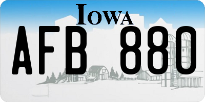 IA license plate AFB880