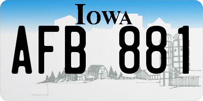 IA license plate AFB881