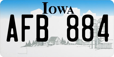 IA license plate AFB884