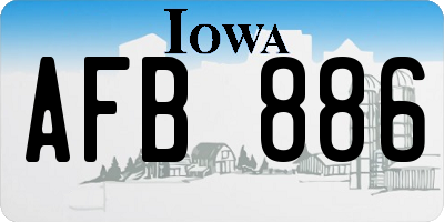 IA license plate AFB886