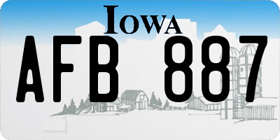 IA license plate AFB887