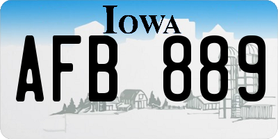IA license plate AFB889