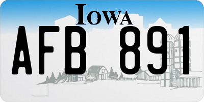 IA license plate AFB891