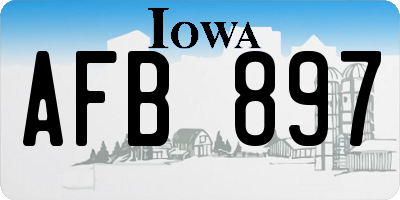 IA license plate AFB897