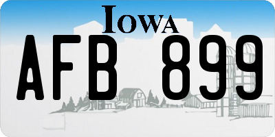 IA license plate AFB899