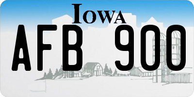 IA license plate AFB900