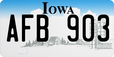 IA license plate AFB903