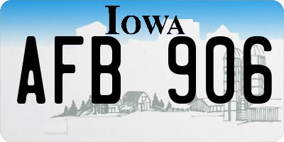 IA license plate AFB906