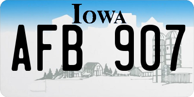 IA license plate AFB907