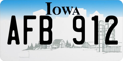 IA license plate AFB912