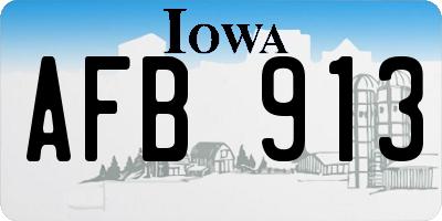 IA license plate AFB913