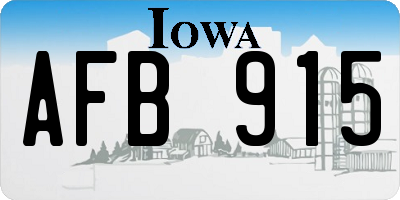 IA license plate AFB915