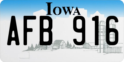 IA license plate AFB916