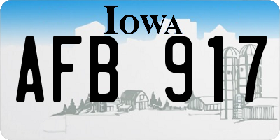 IA license plate AFB917